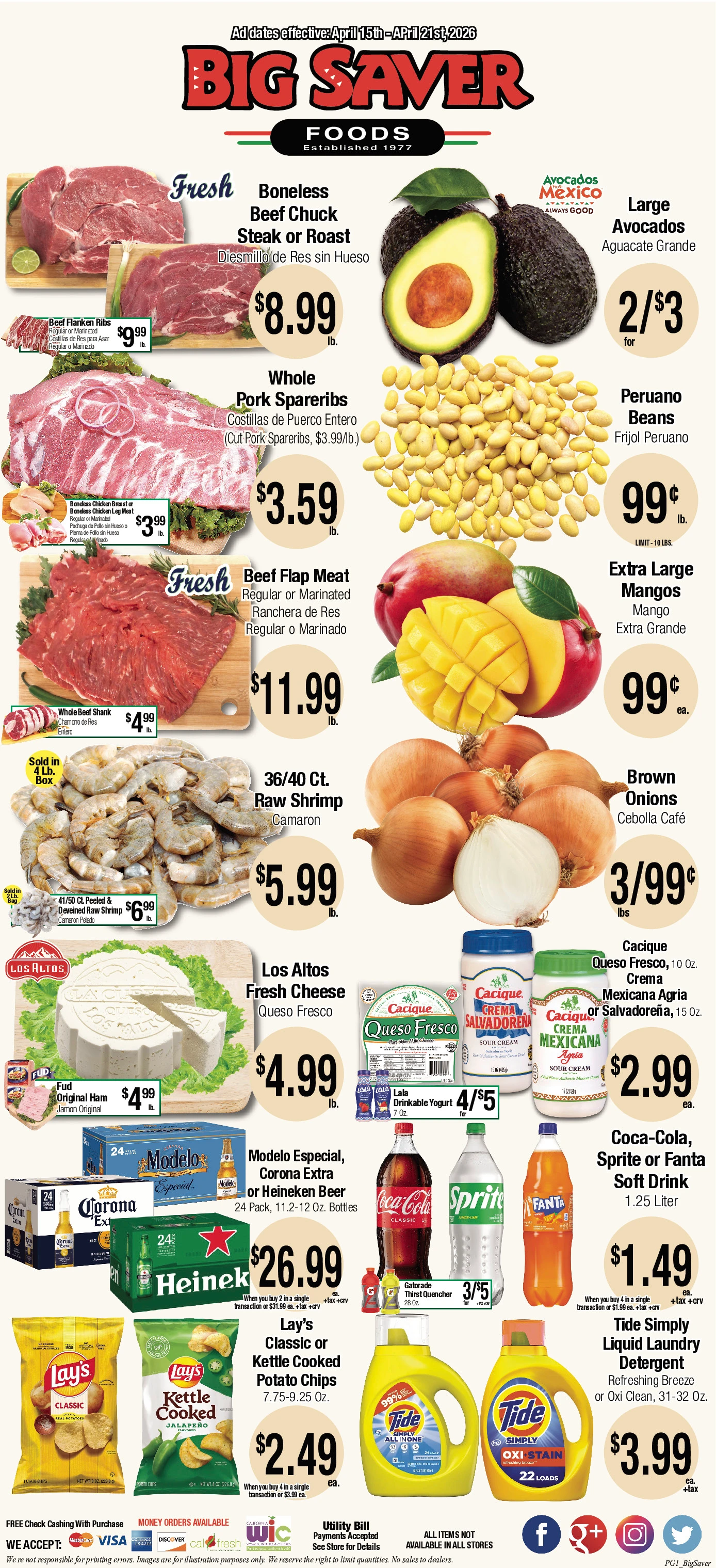 Big Saver Foods weekly ad page 1