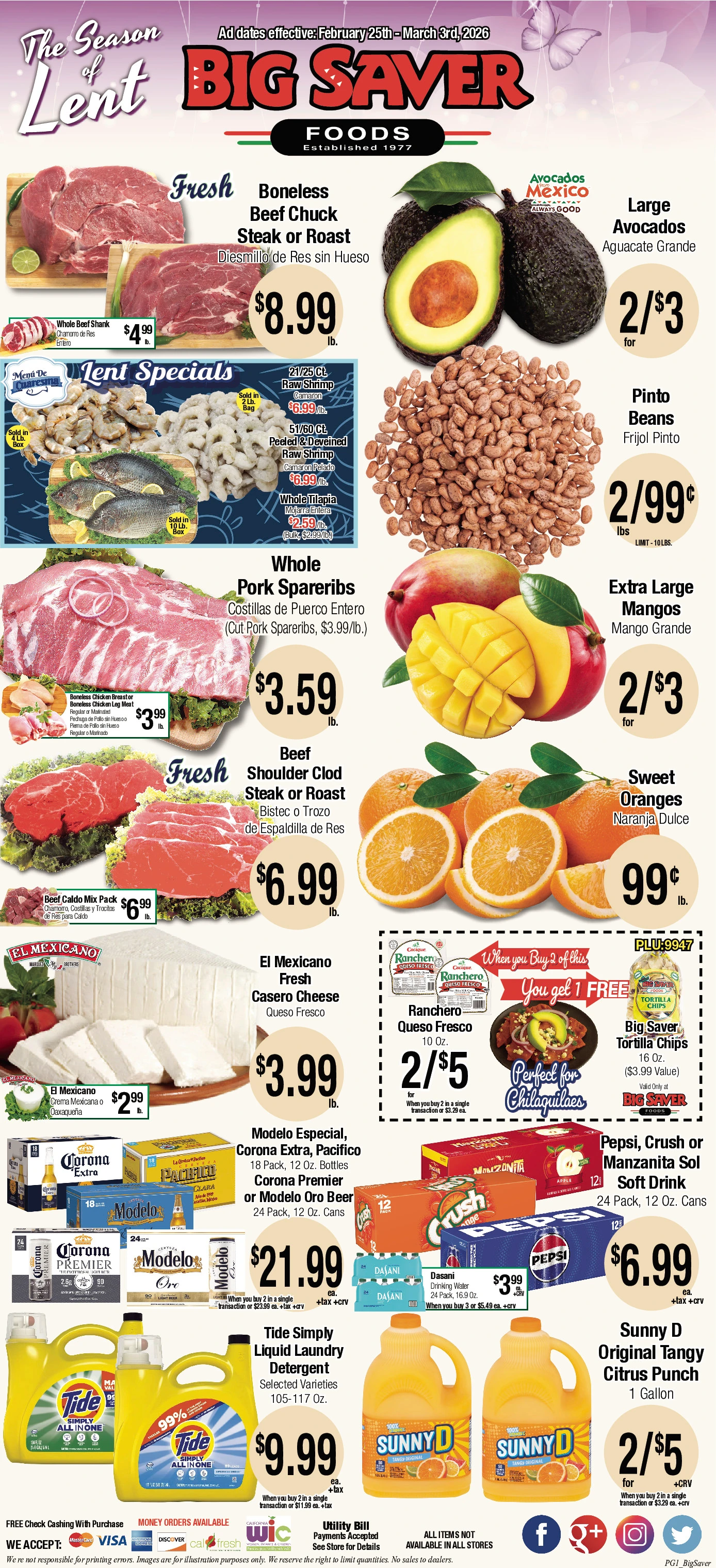 Big Saver Foods weekly ad page 1