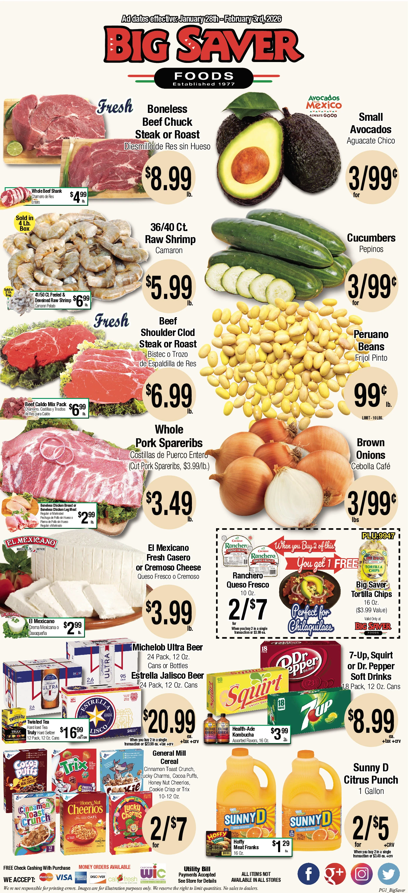Big Saver Foods weekly ad page 1