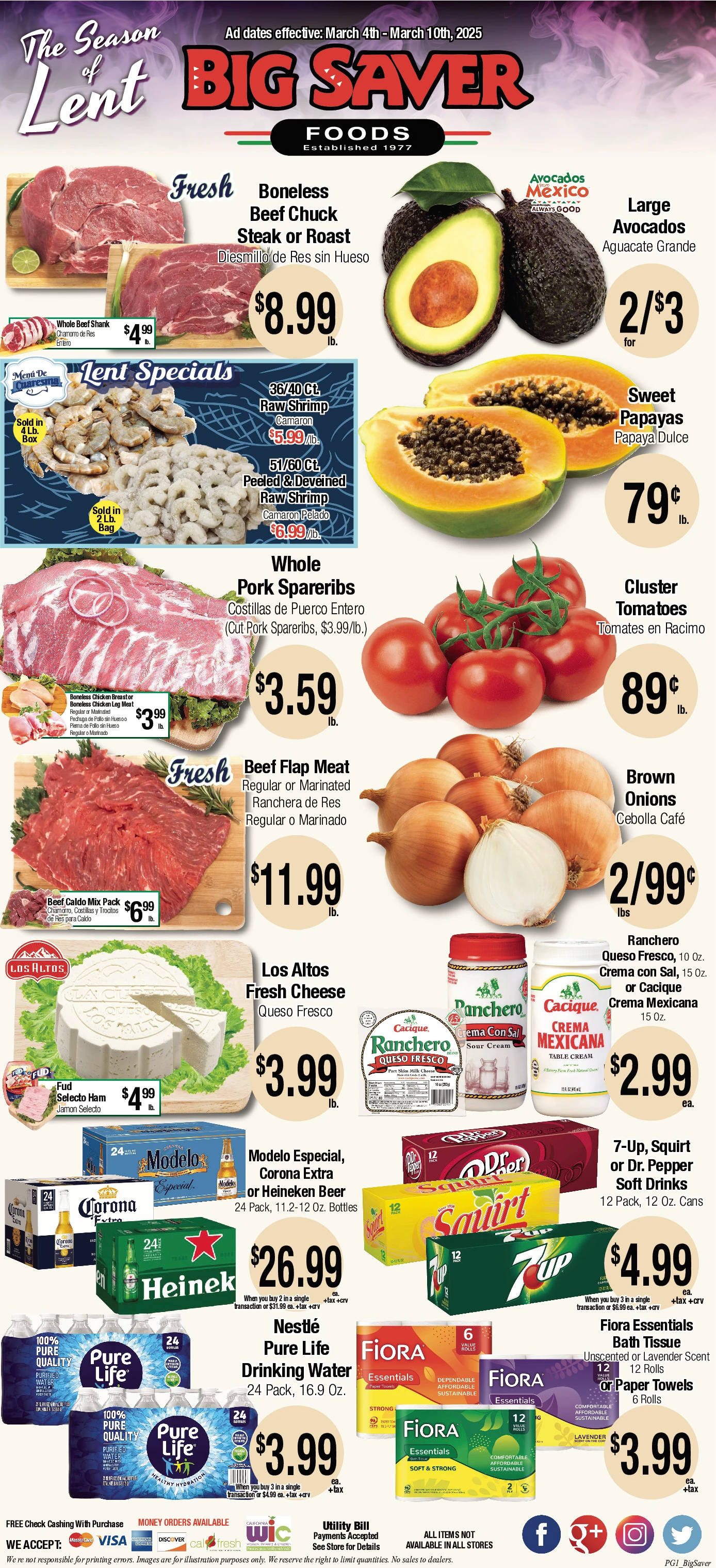 Big Saver Foods weekly ad page 1