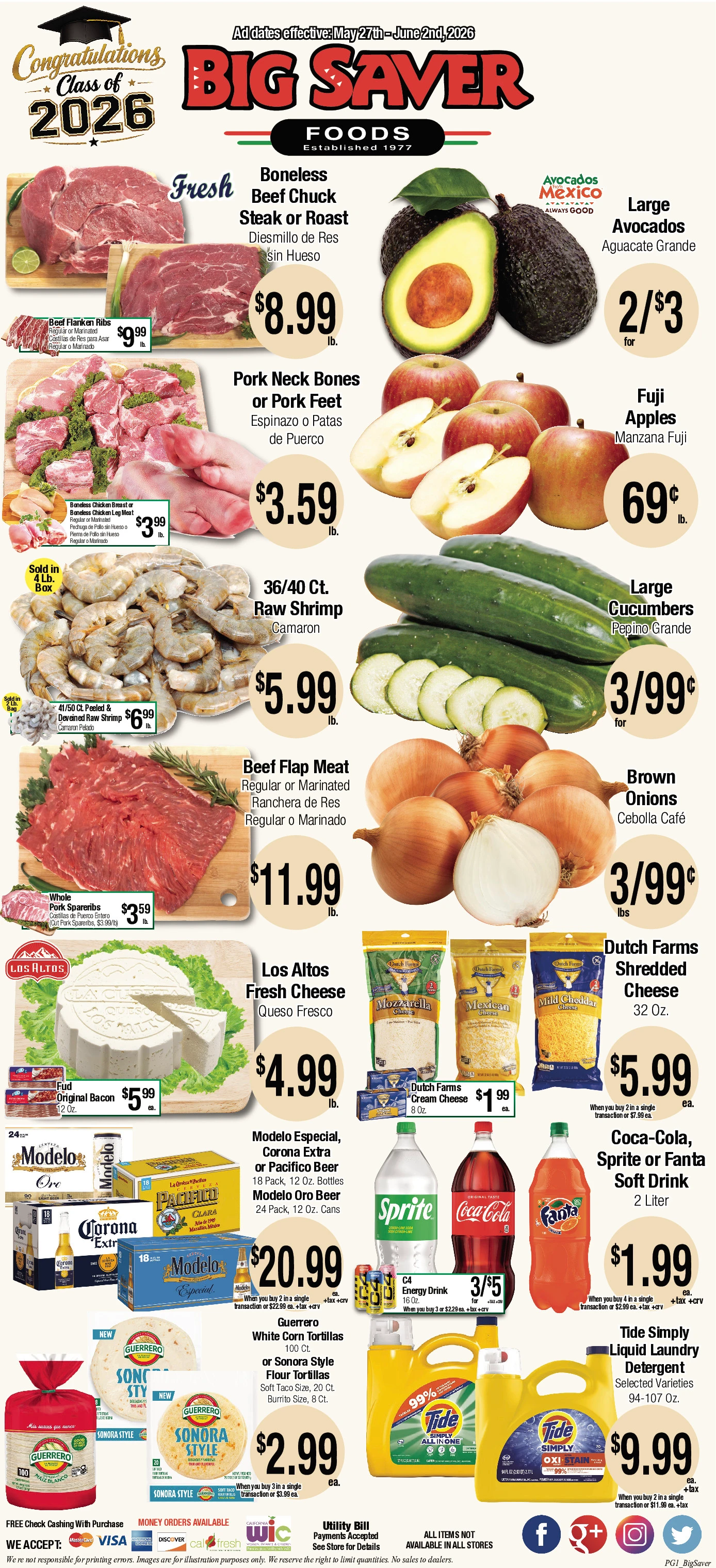 Big Saver Foods weekly ad page 1