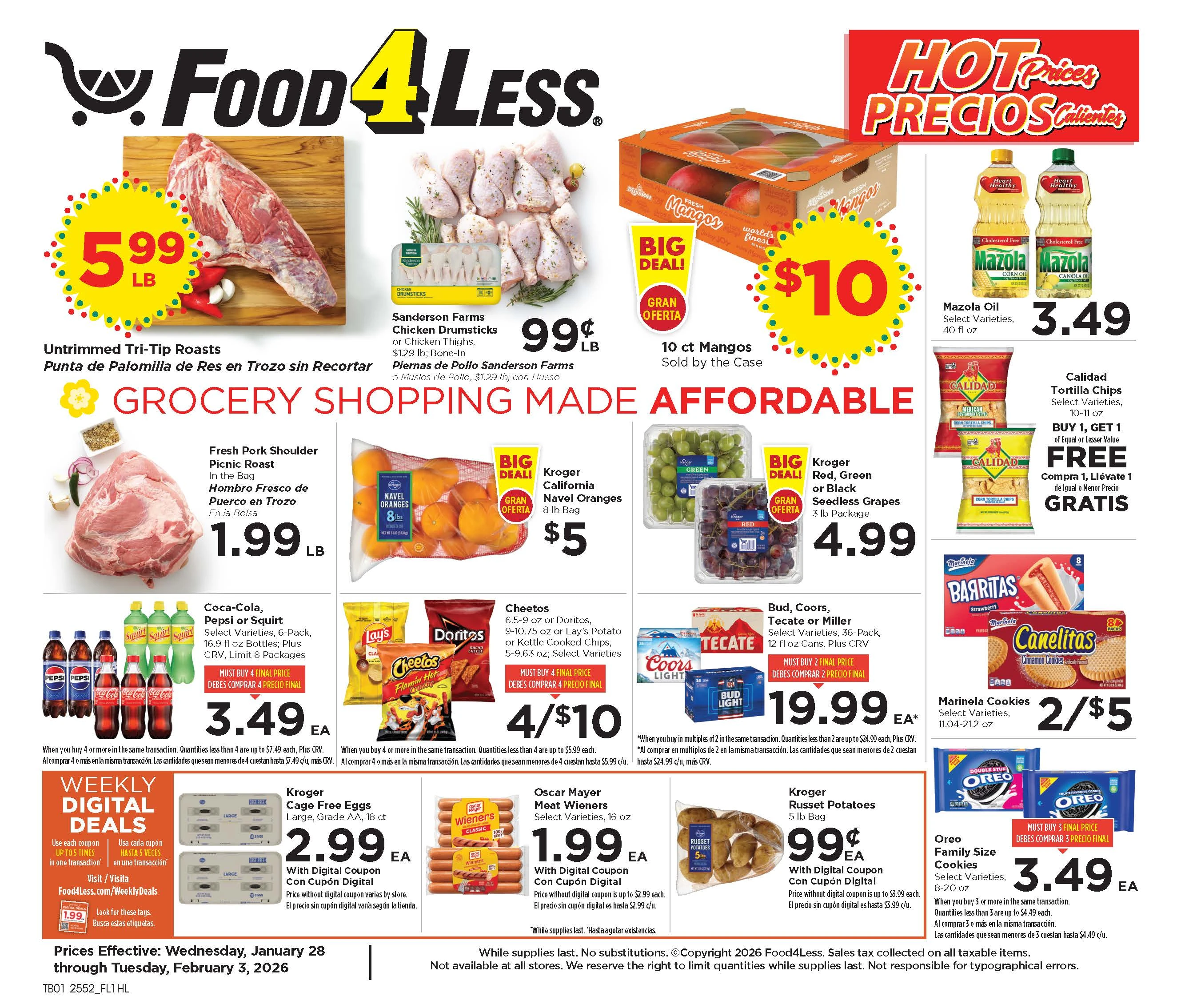 Food 4 Less weekly ad page 1