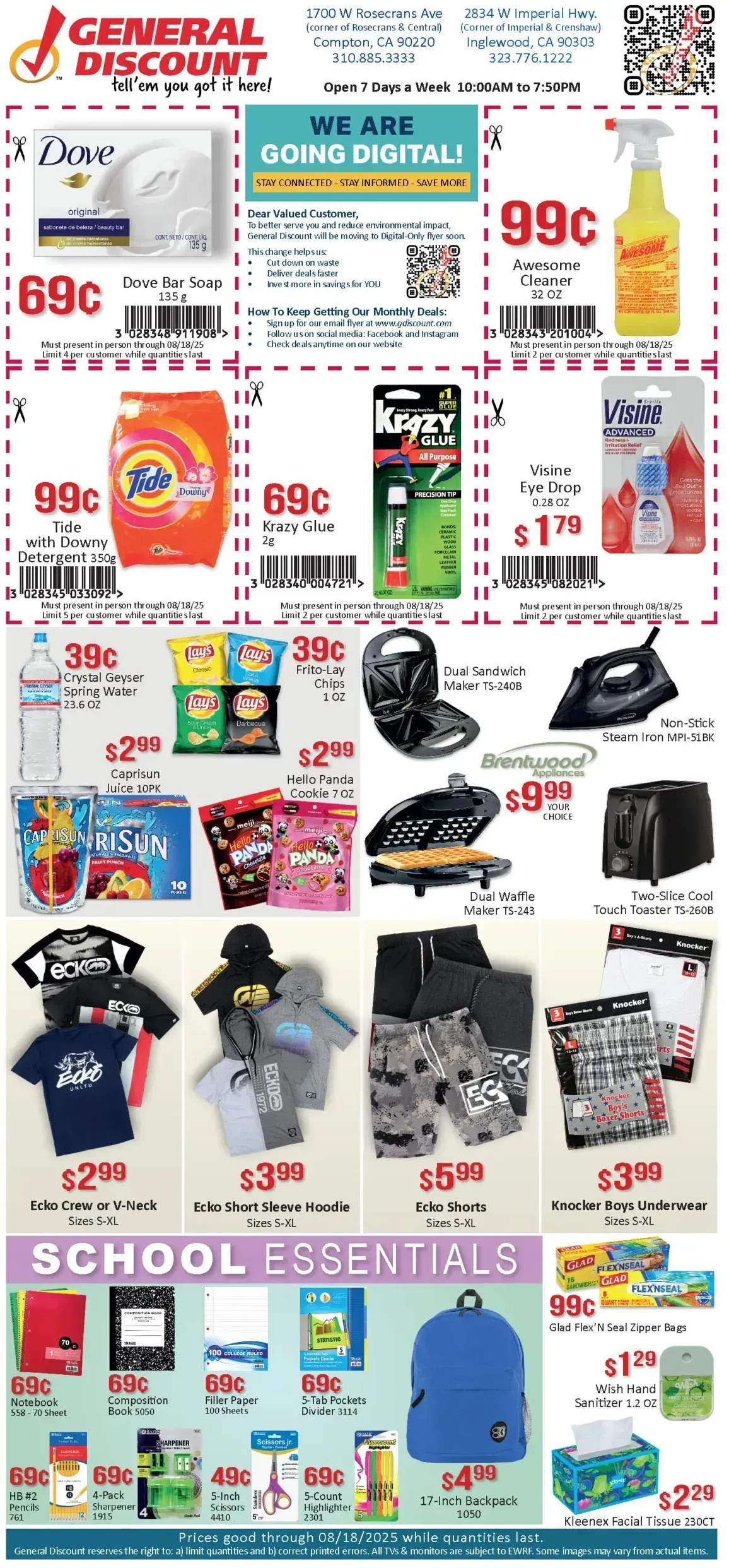 General Discount weekly ad page 1