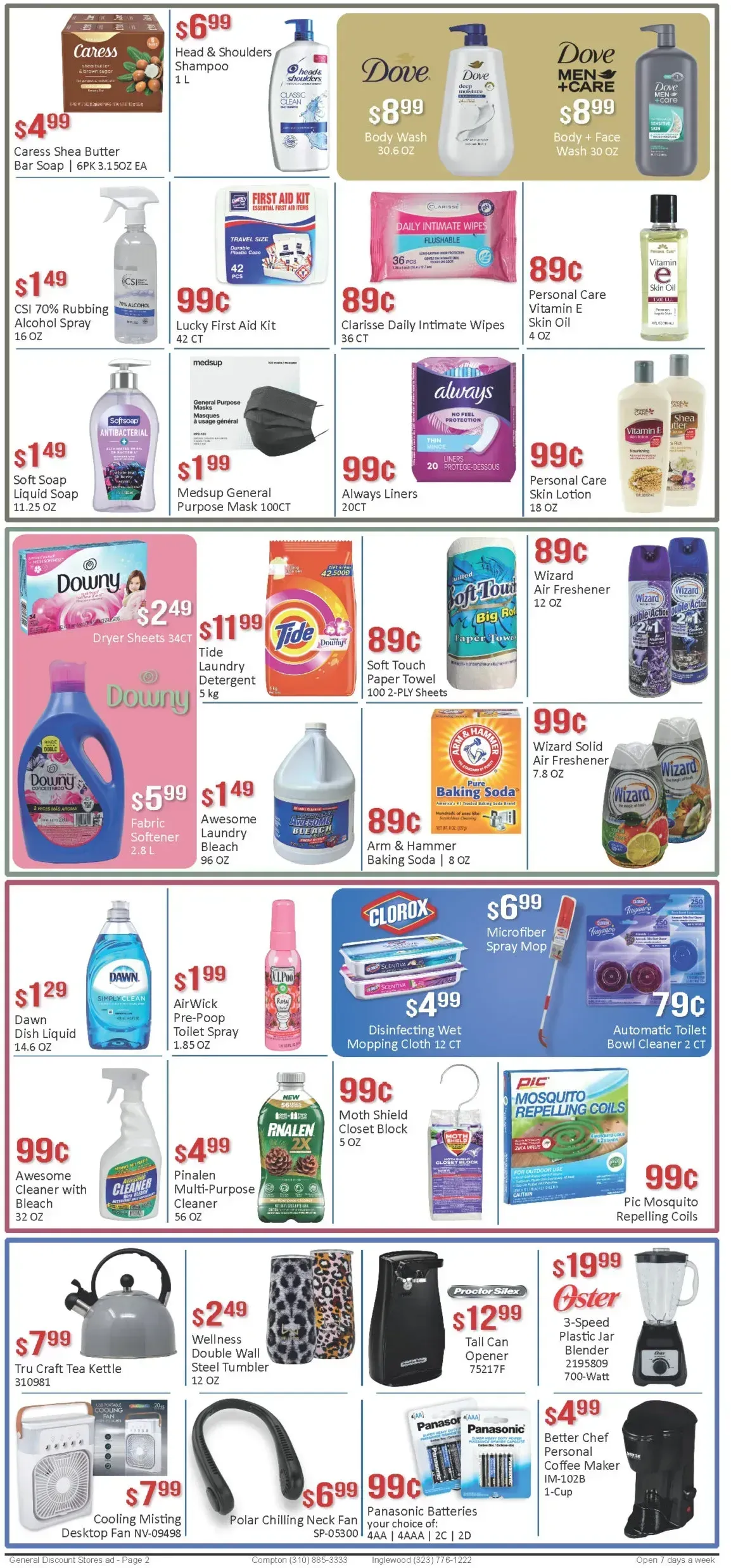 General Discount weekly ad page 1