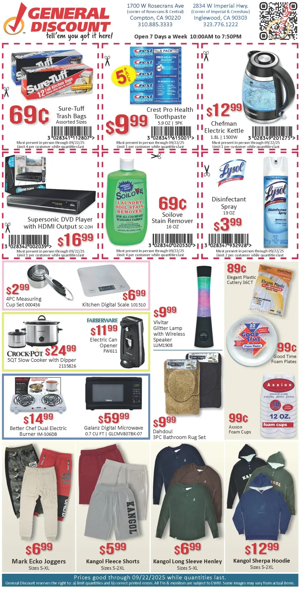 General Discount weekly ad page 1