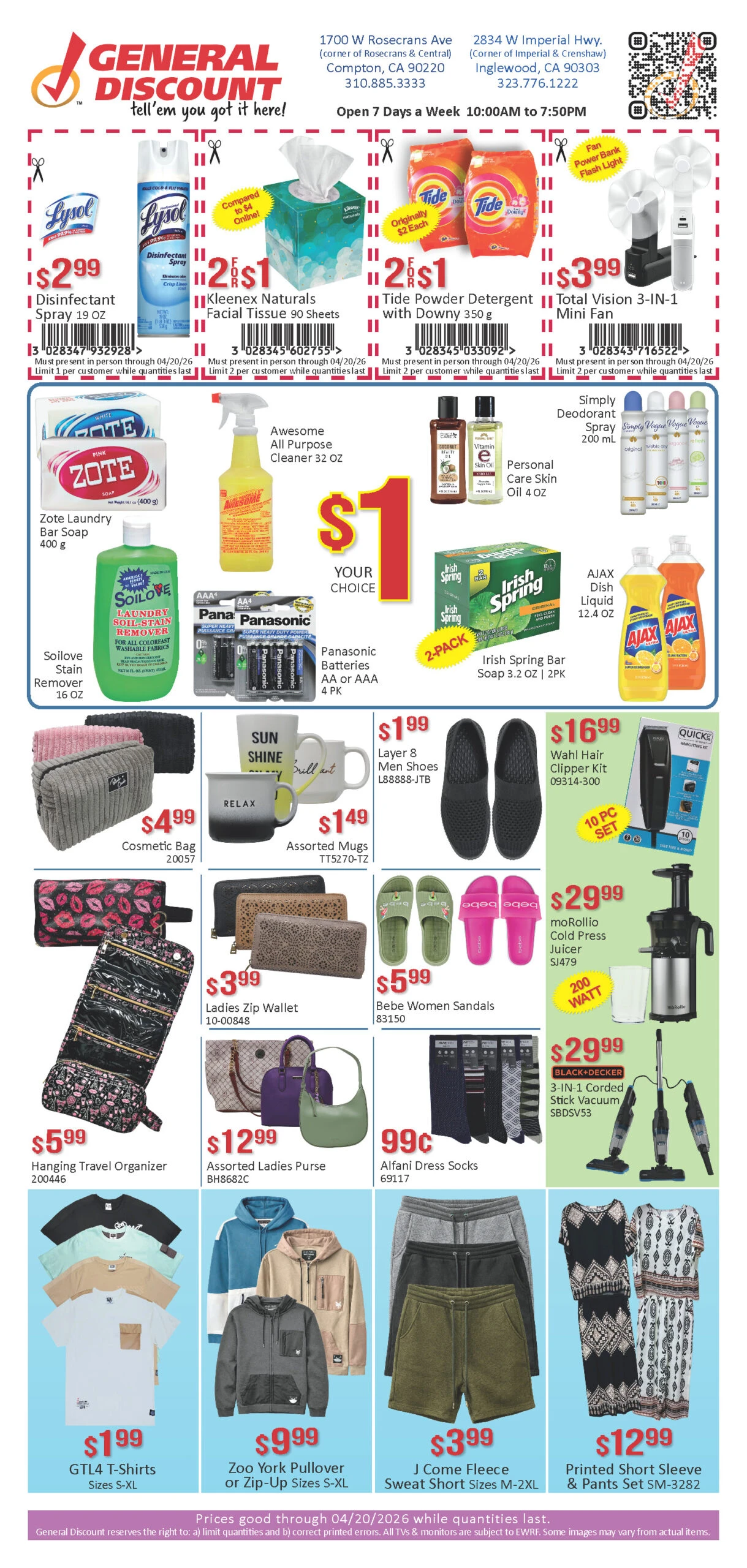 General Discount weekly ad page 1