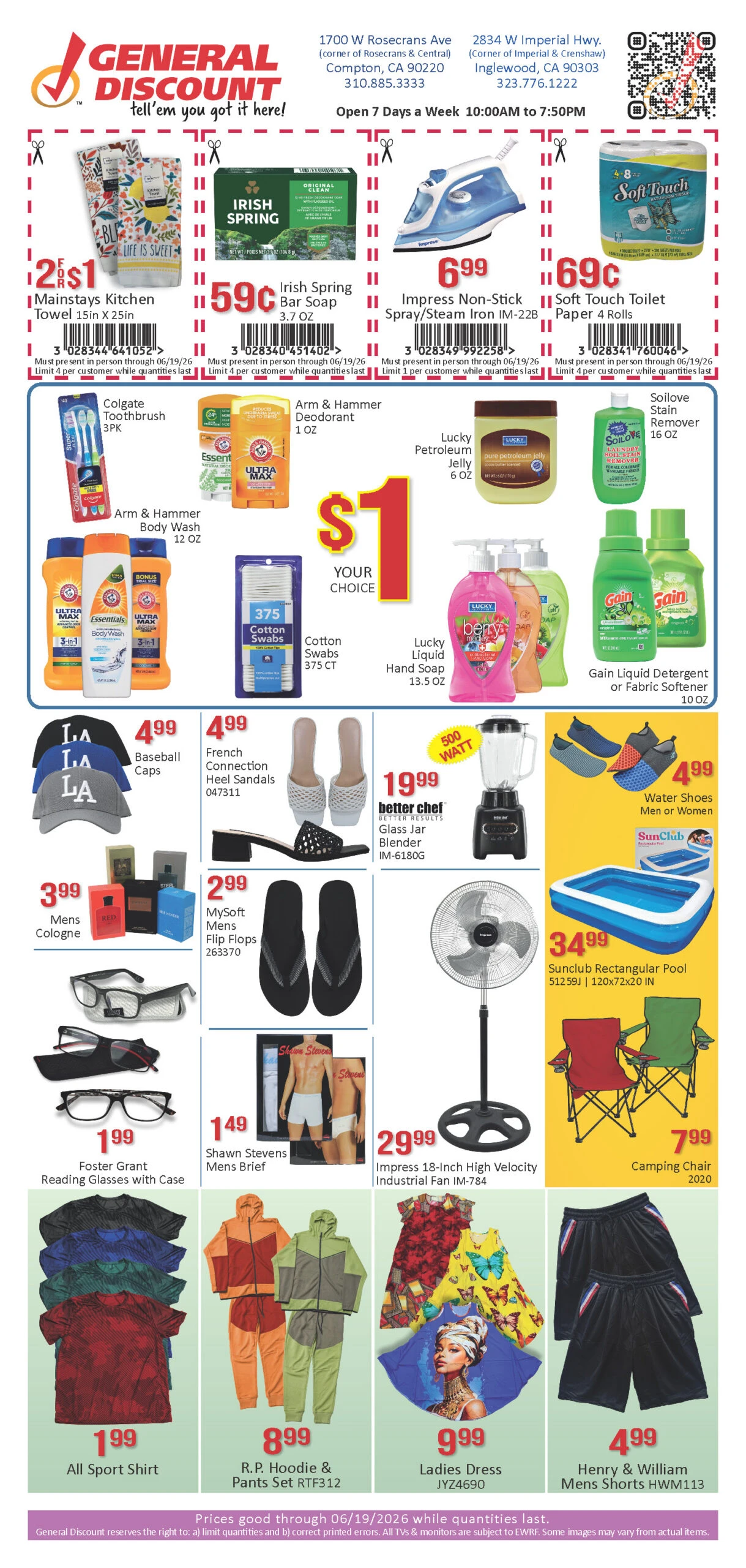 General Discount weekly ad page 1