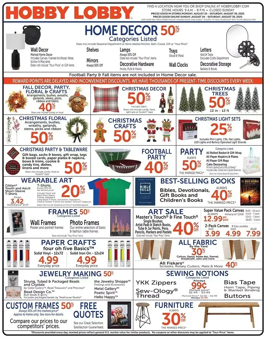 Hobby Lobby weekly ad page 1