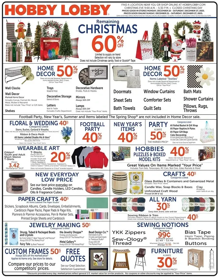 Hobby Lobby weekly ad page 1