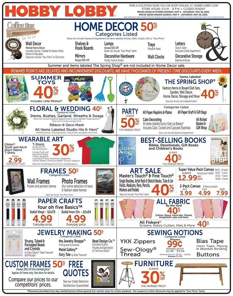 Hobby Lobby weekly ad page 1