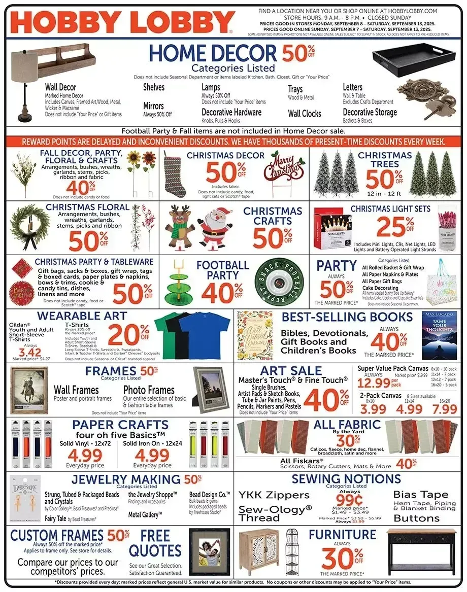 Hobby Lobby weekly ad page 1