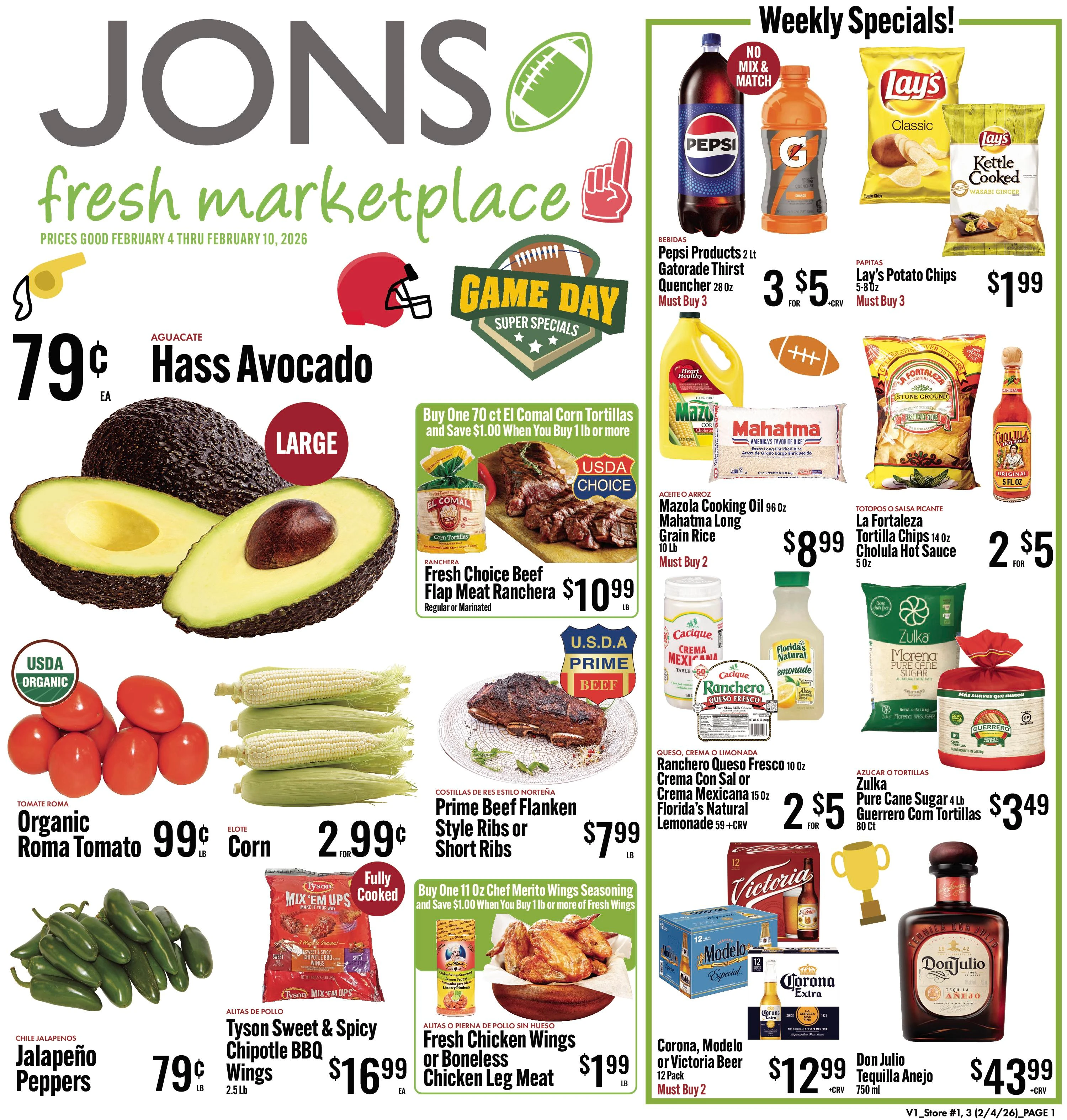 JONS Fresh Marketplace weekly ad page 1