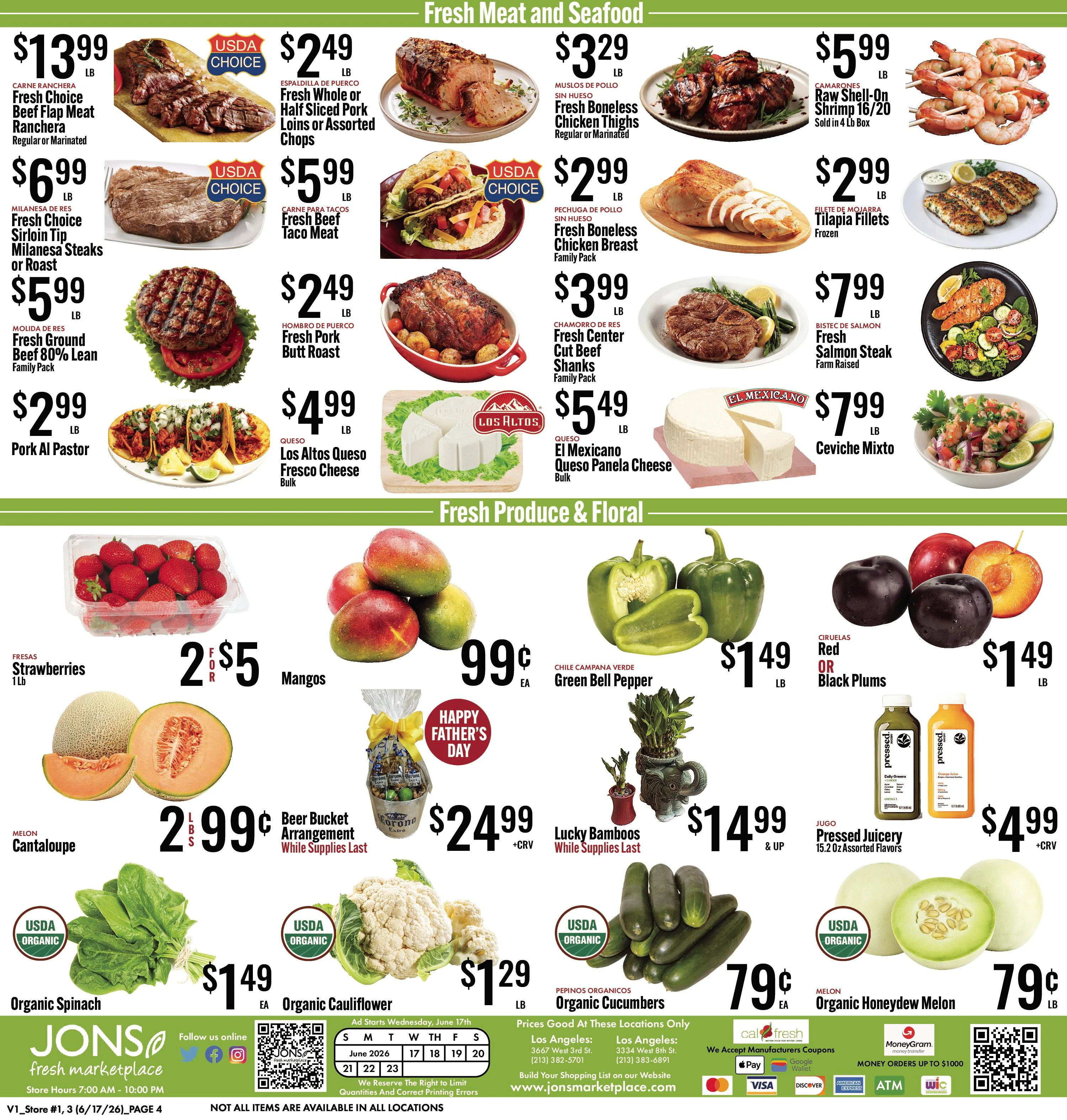JONS Fresh Marketplace weekly ad page 1