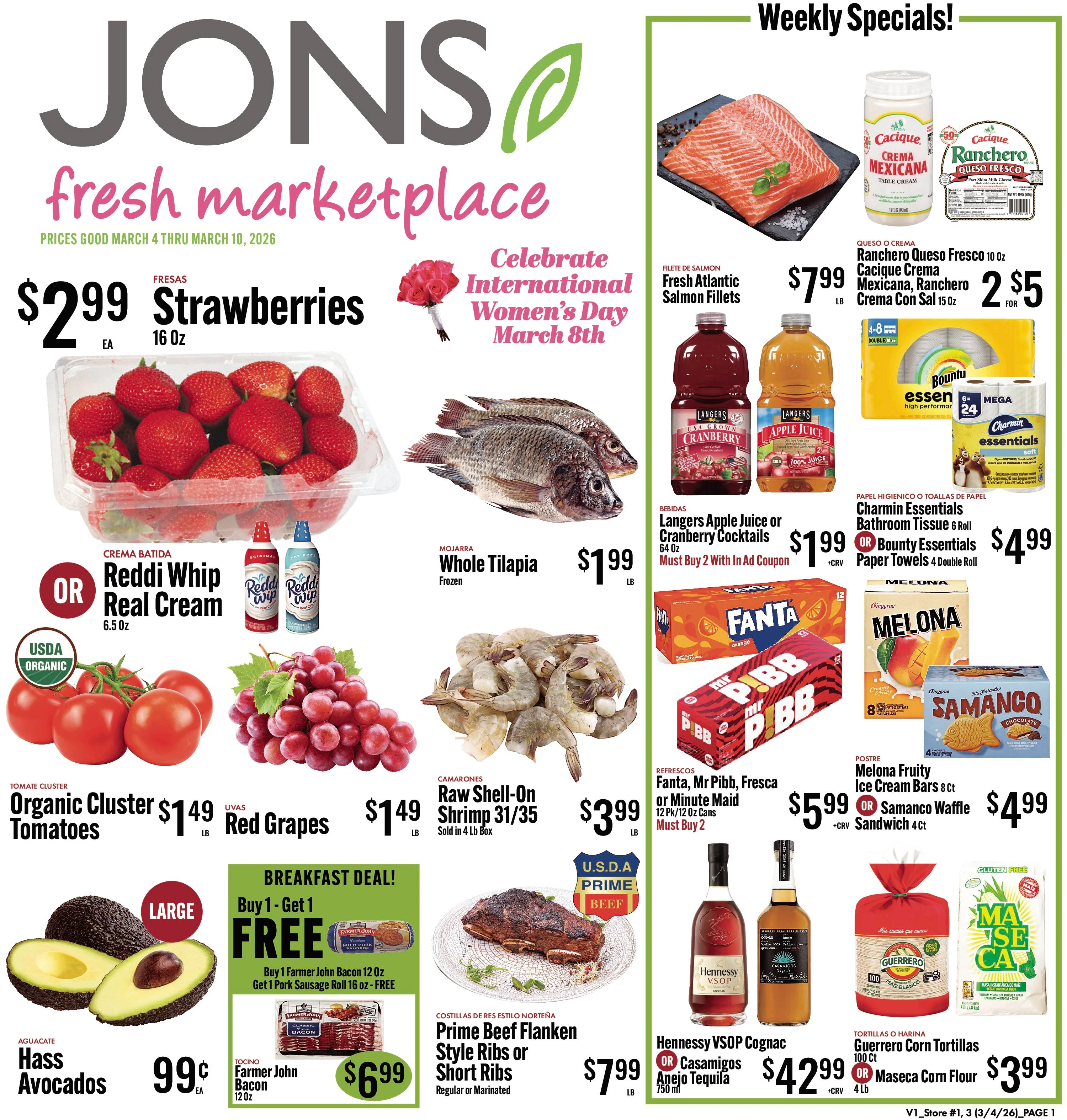 JONS Fresh Marketplace weekly ad page 1