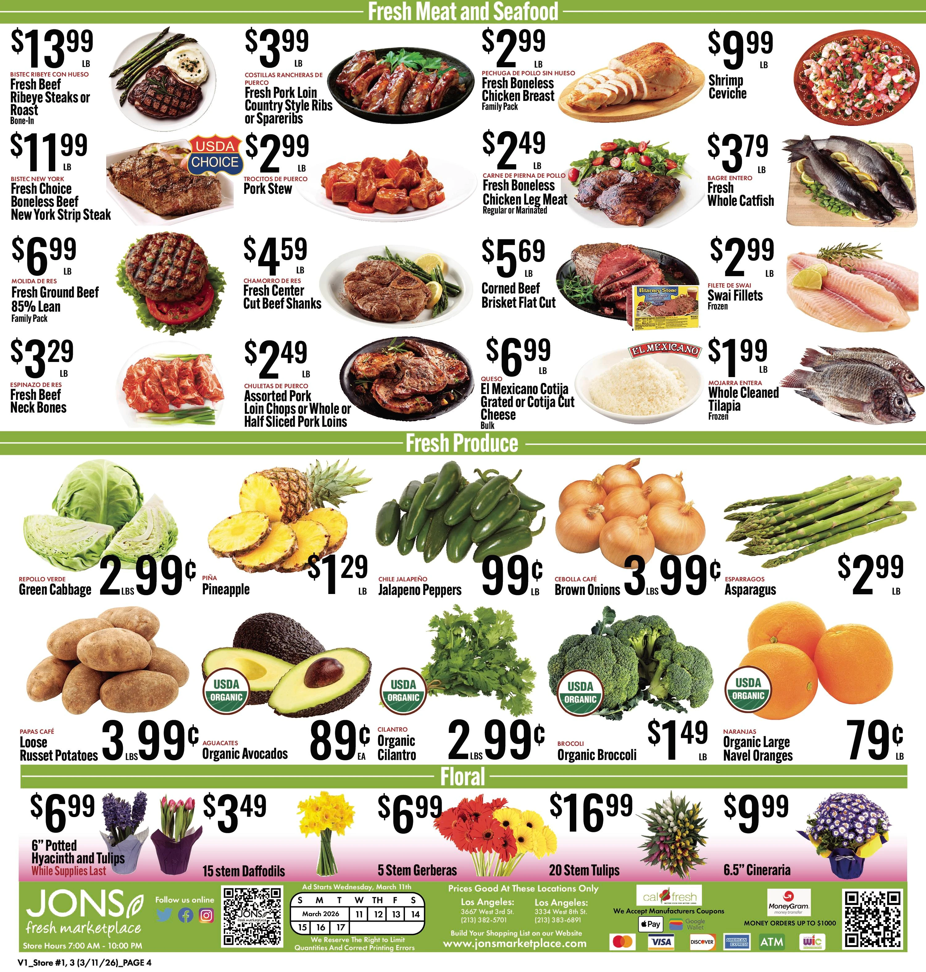 JONS Fresh Marketplace weekly ad page 1