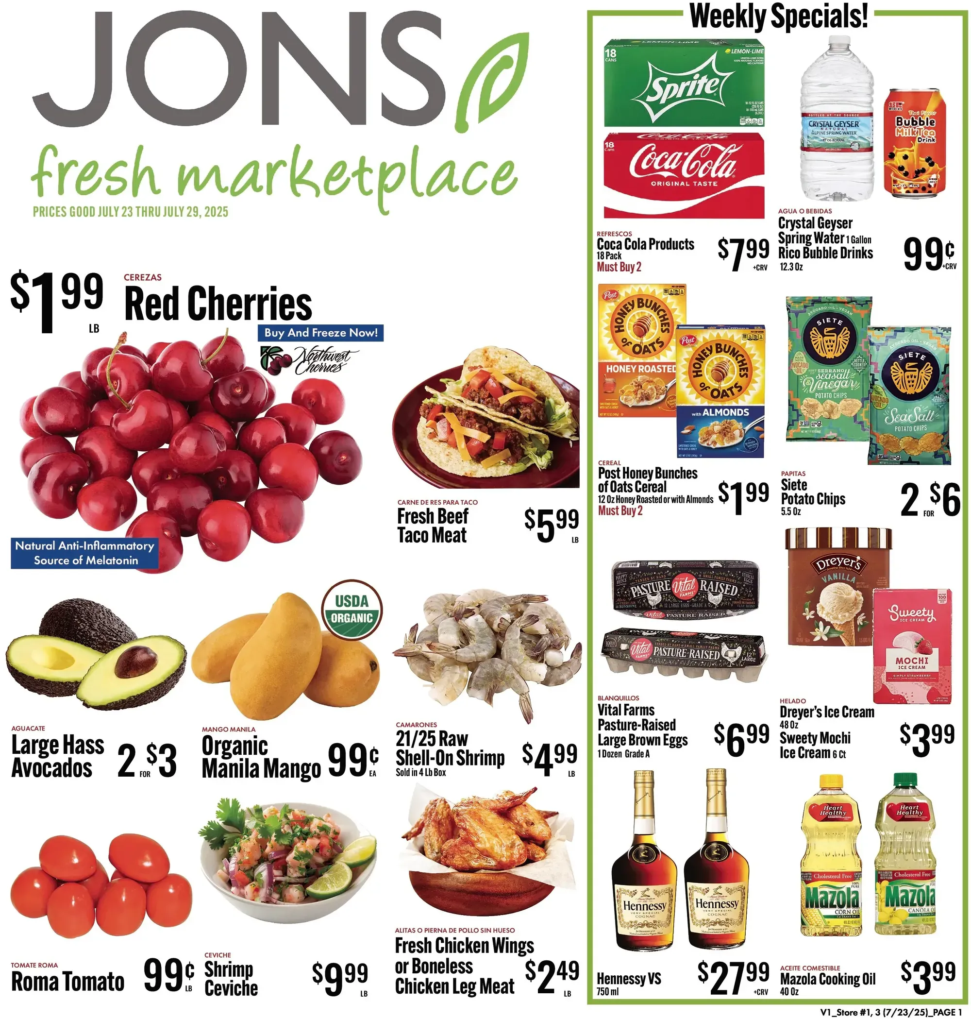 Jons International Marketplace weekly ad page 1