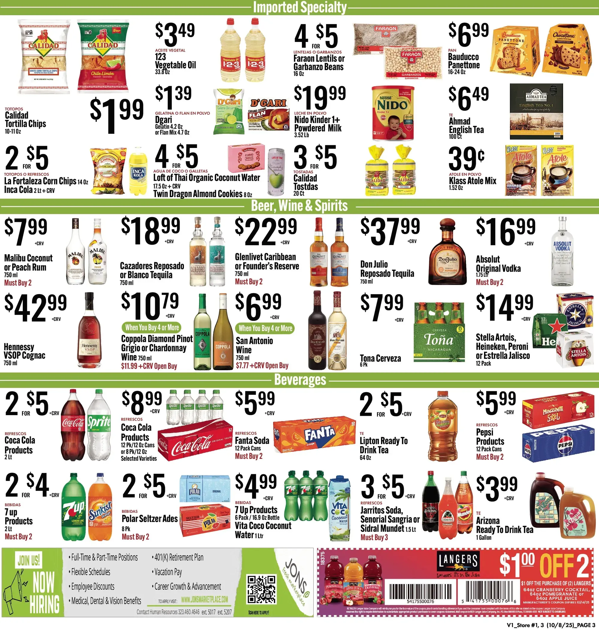 Jons International Marketplace weekly ad page 1
