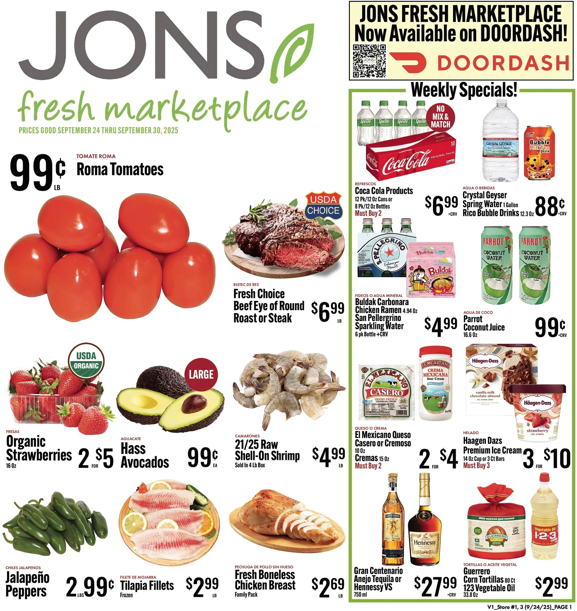 Jons International Marketplace weekly ad page 1