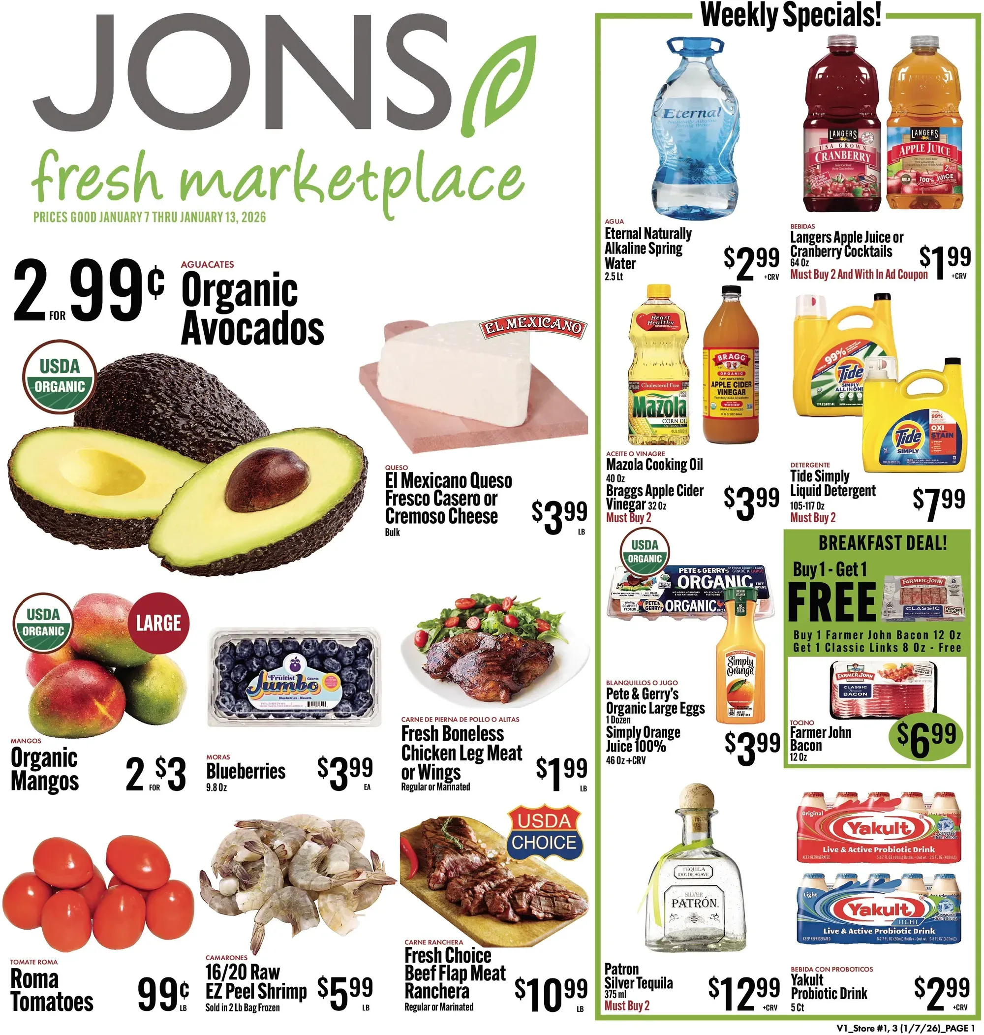 Jons International Marketplace weekly ad page 1