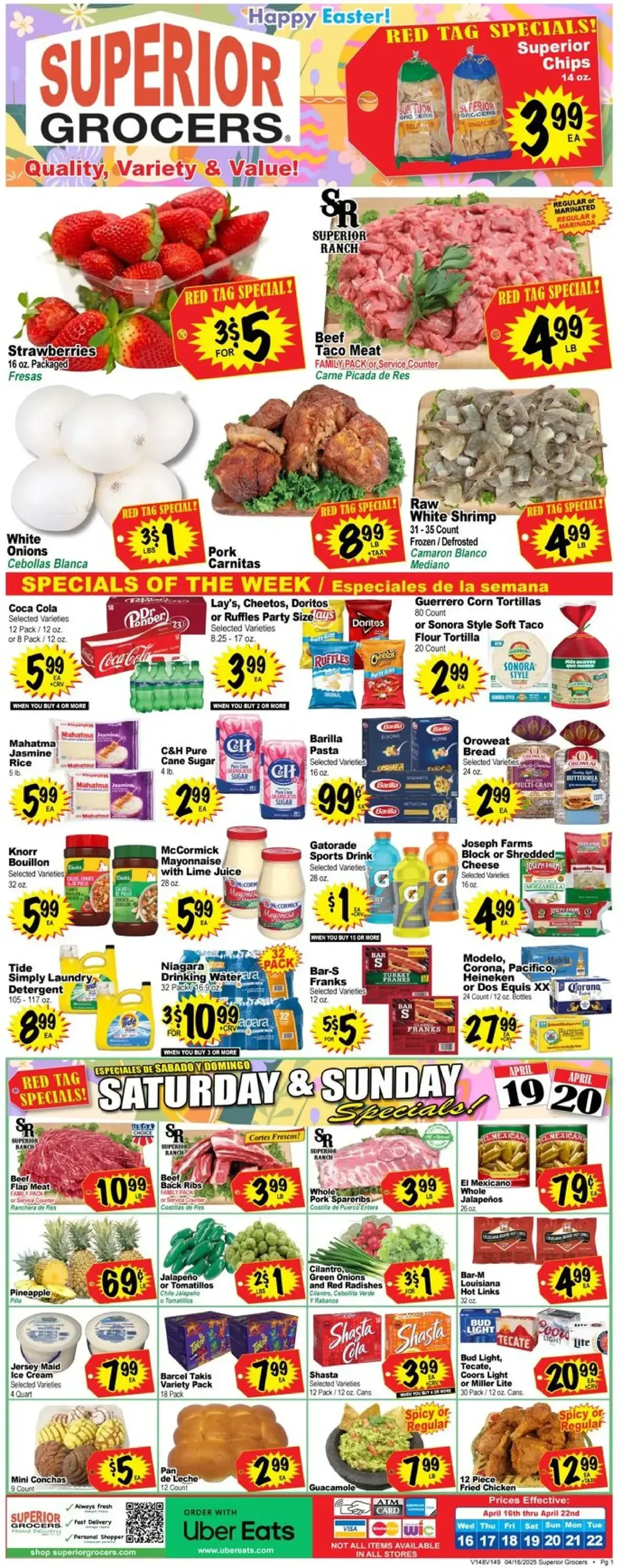 Superior Grocers weekly ad page 1