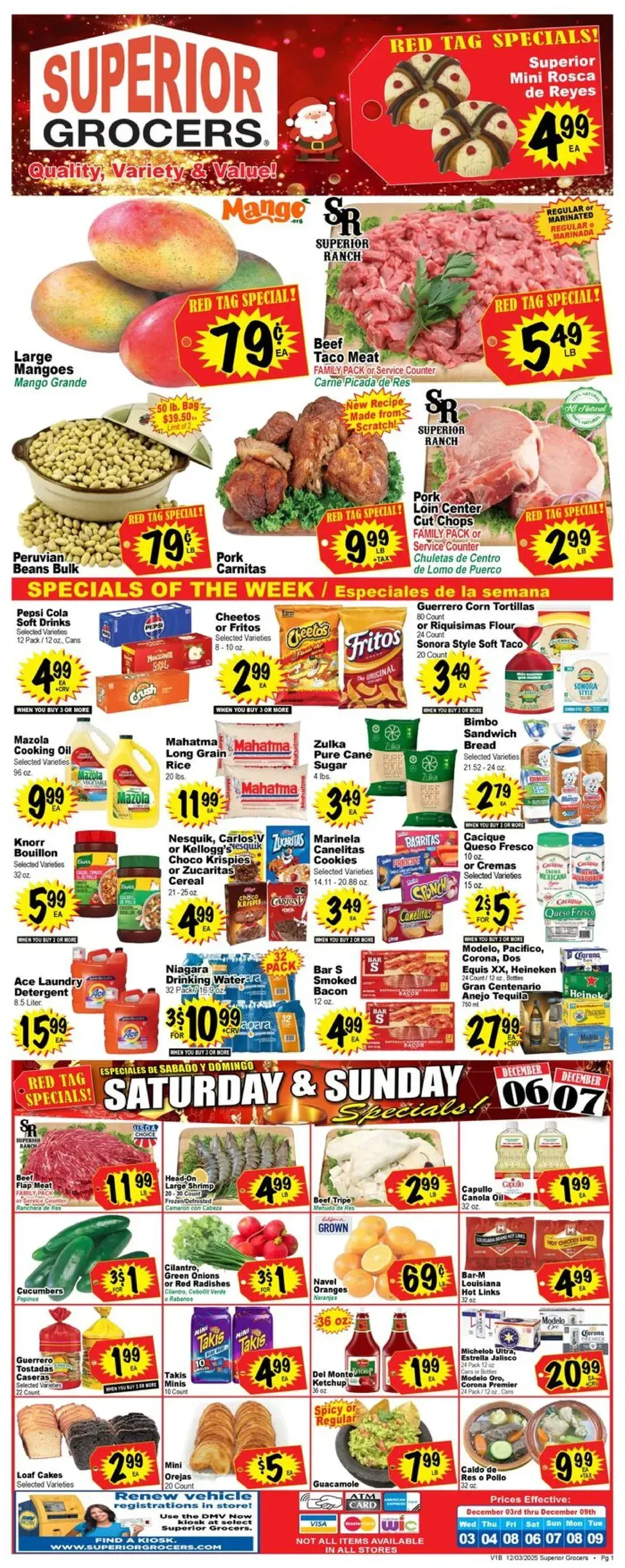 Superior Grocers weekly ad page 1