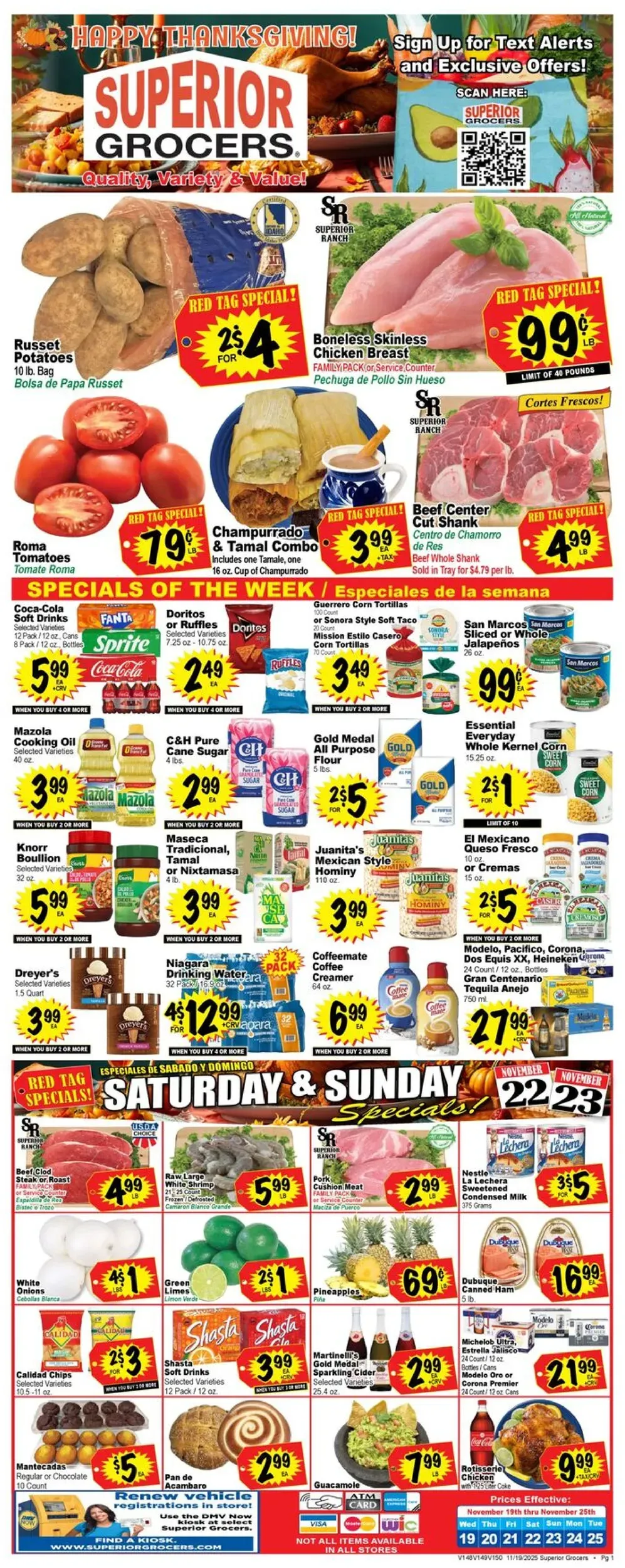 Superior Grocers weekly ad page 1