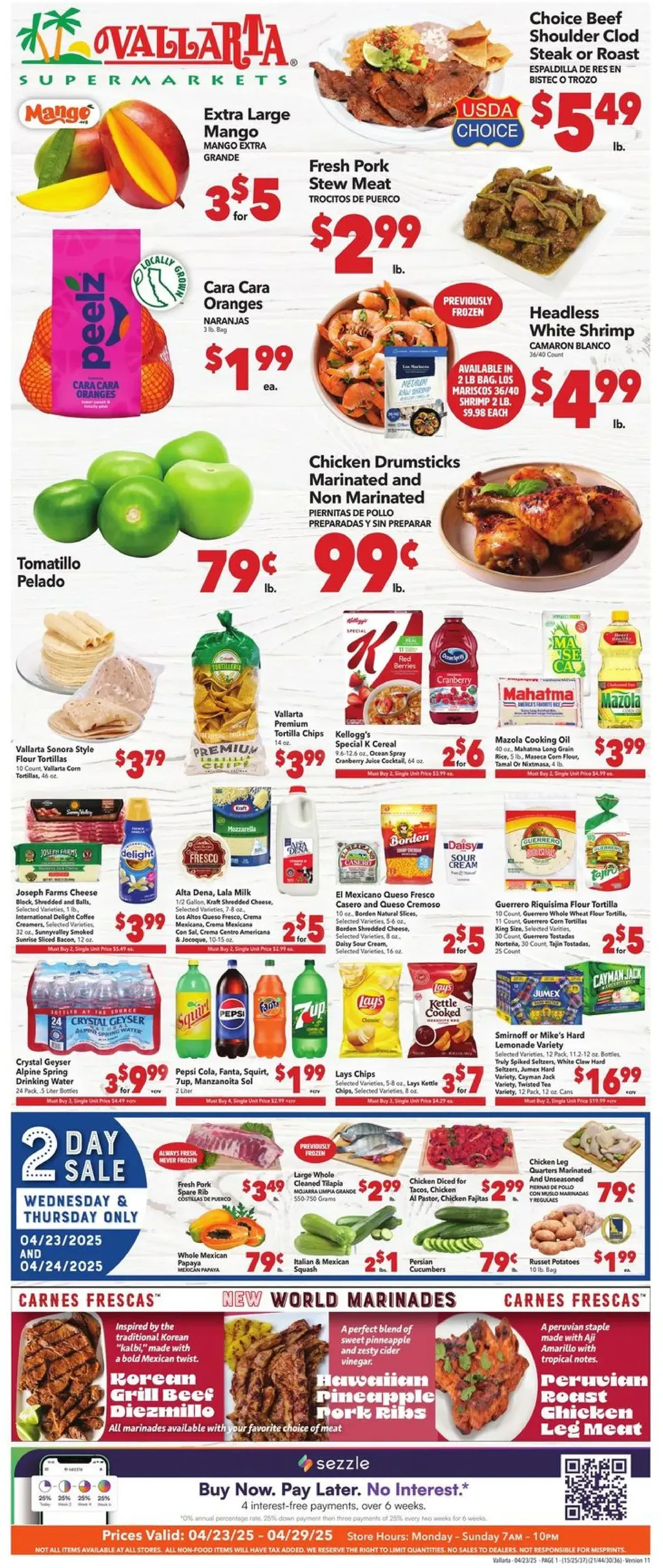 Vallarta Supermarkets weekly ad page 1