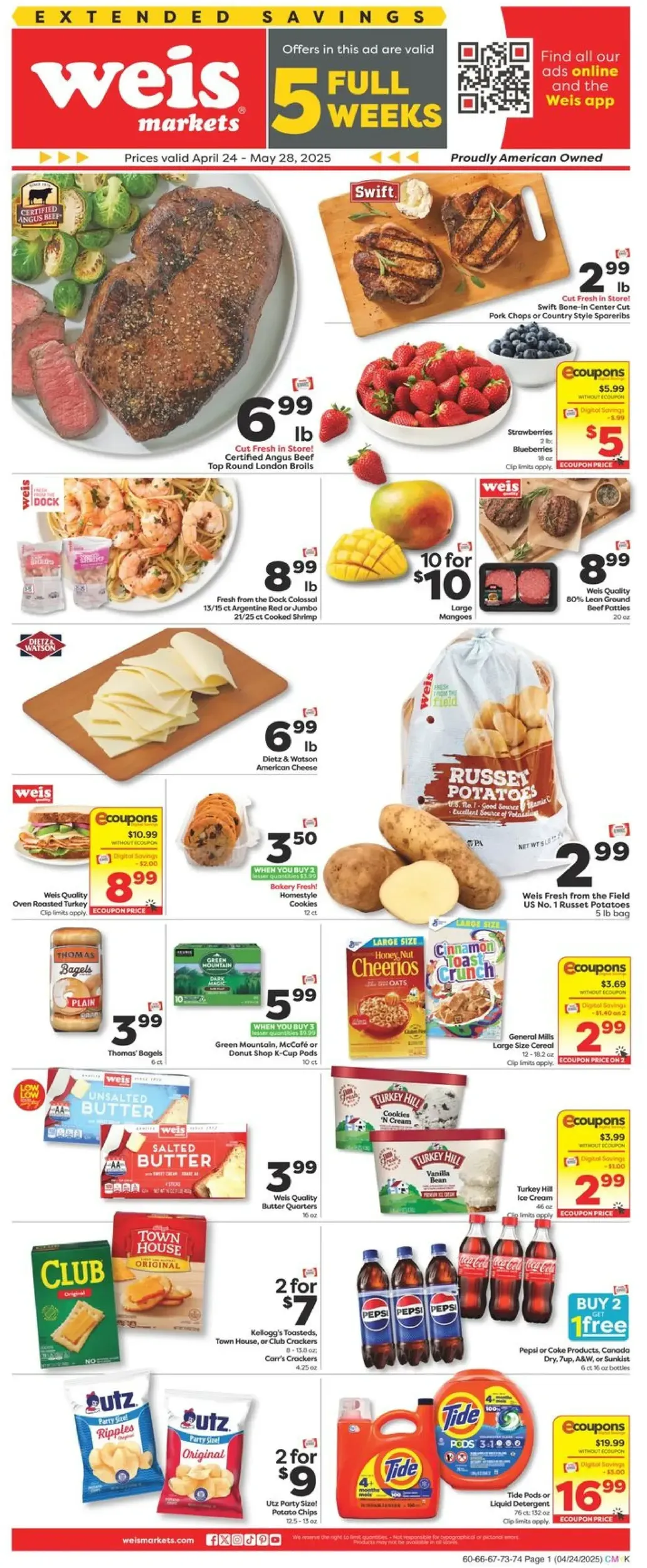 Weis Markets weekly ad page 1