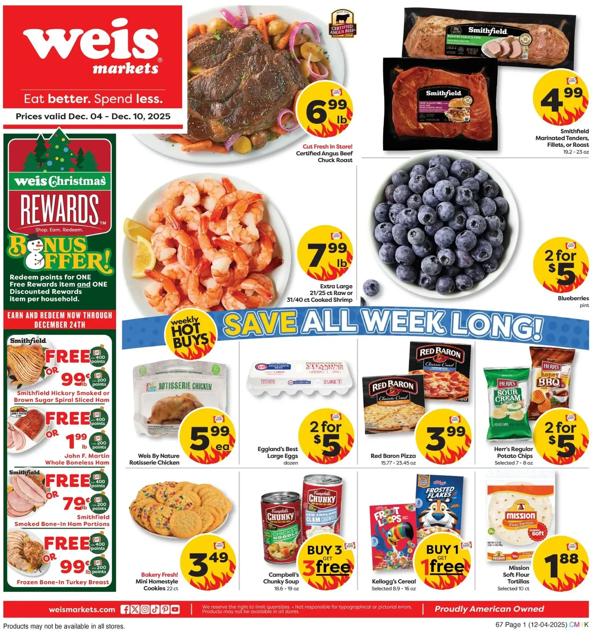 Weis Markets weekly ad page 1