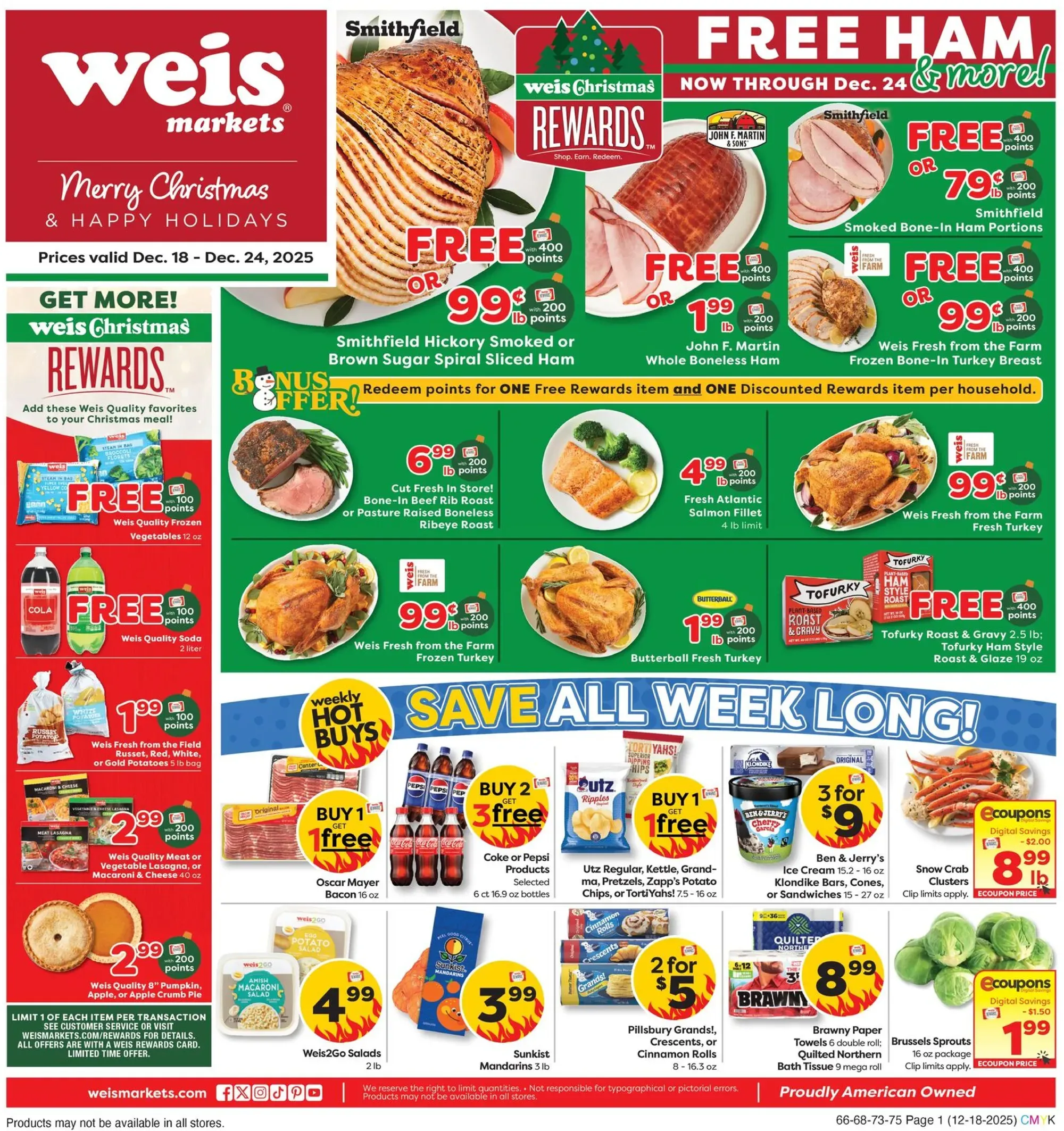 Weis Markets weekly ad page 1