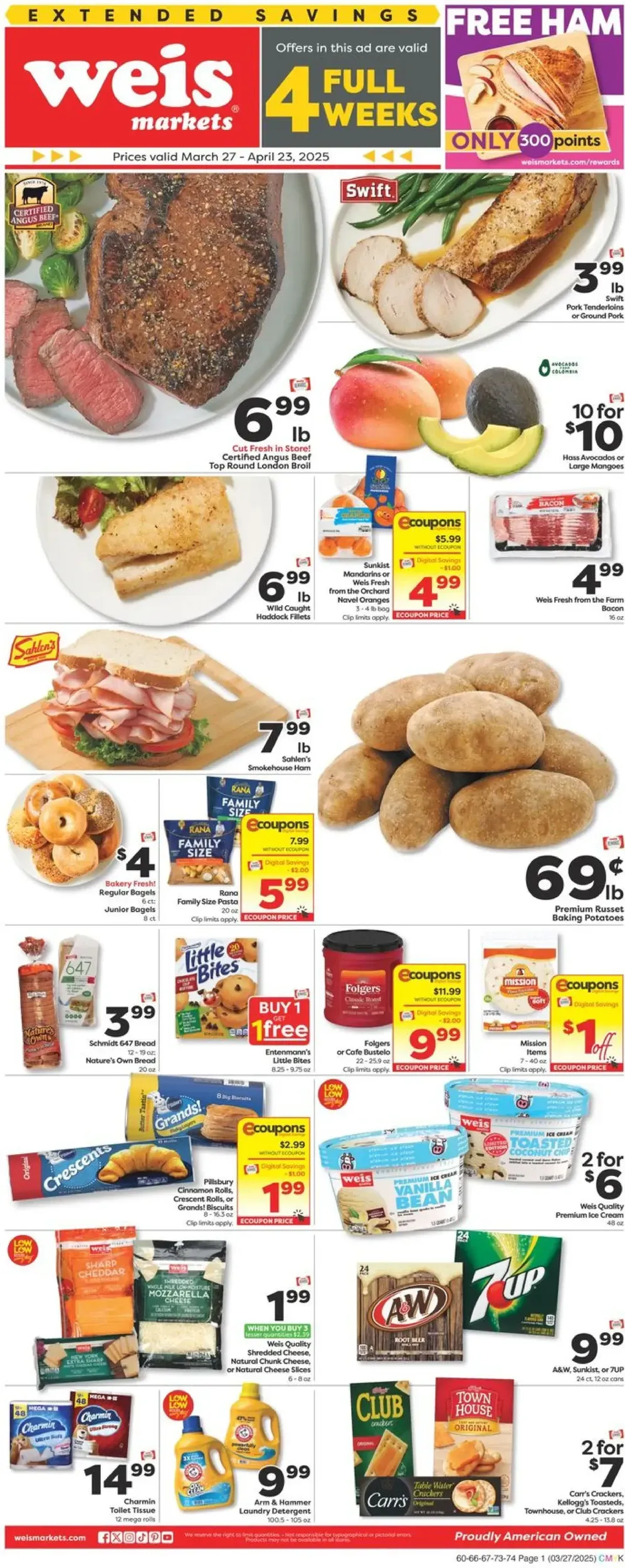 Weis Markets weekly ad page 1