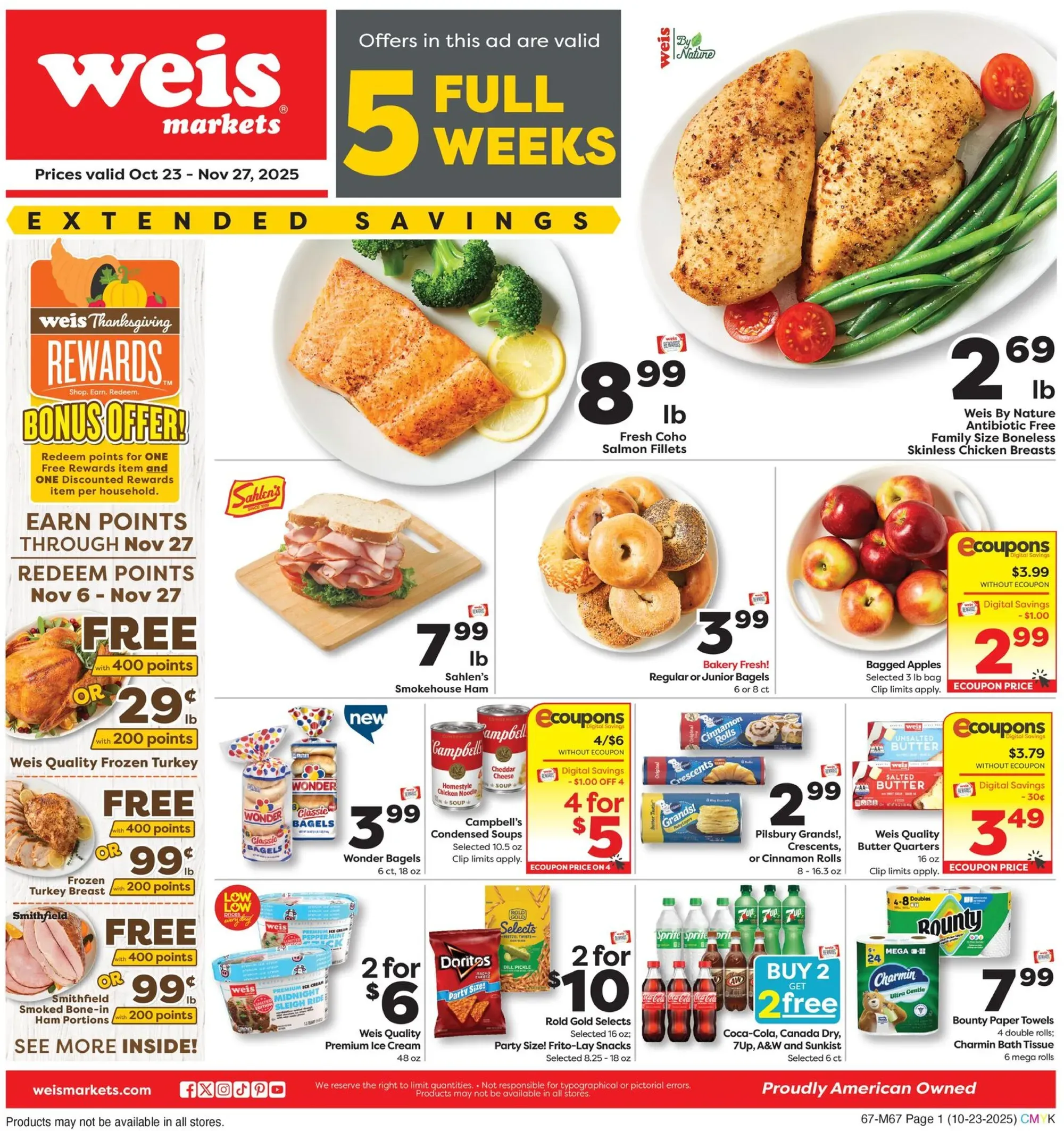Weis Markets weekly ad page 1