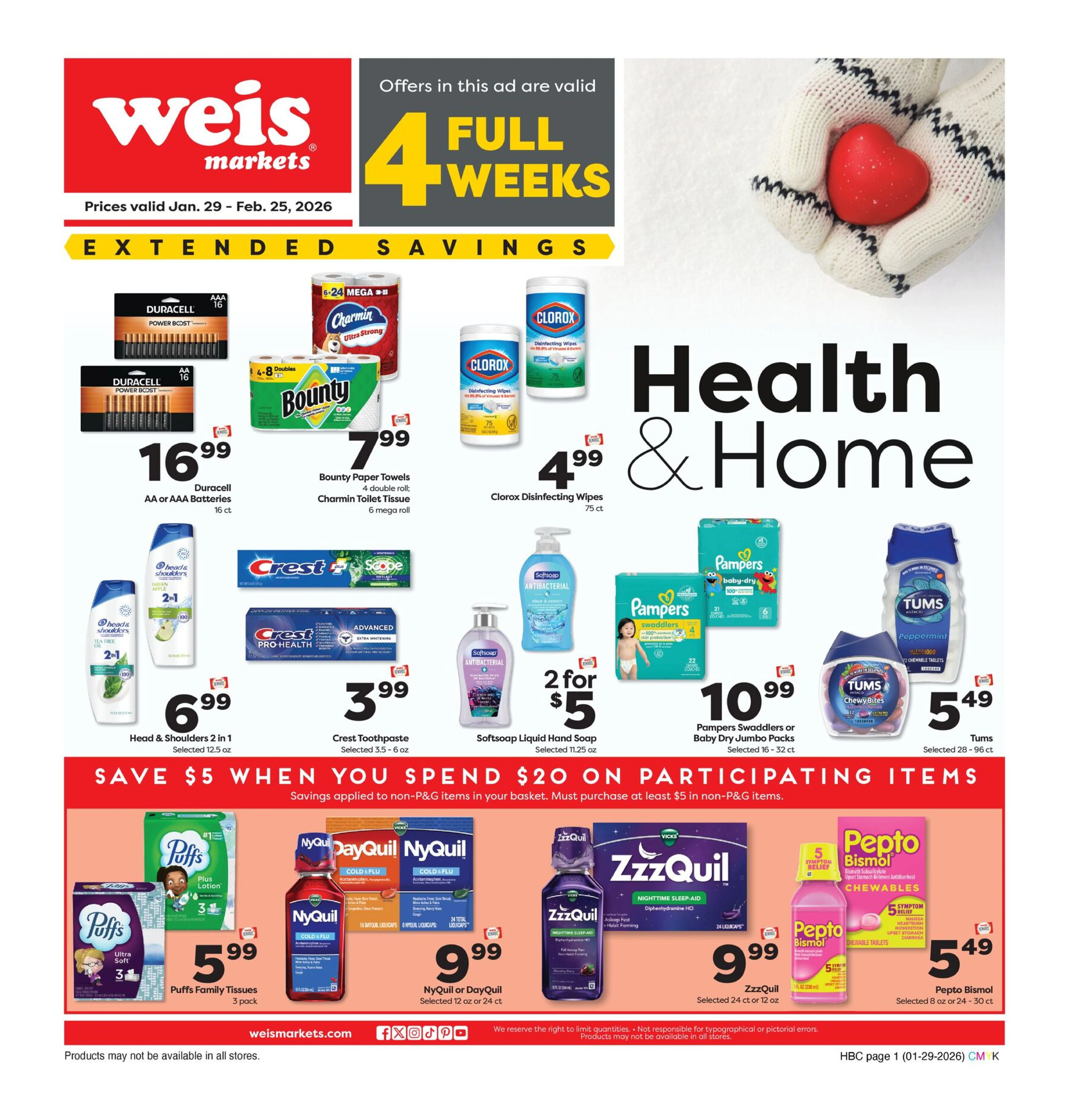 Weis Markets weekly ad page 1